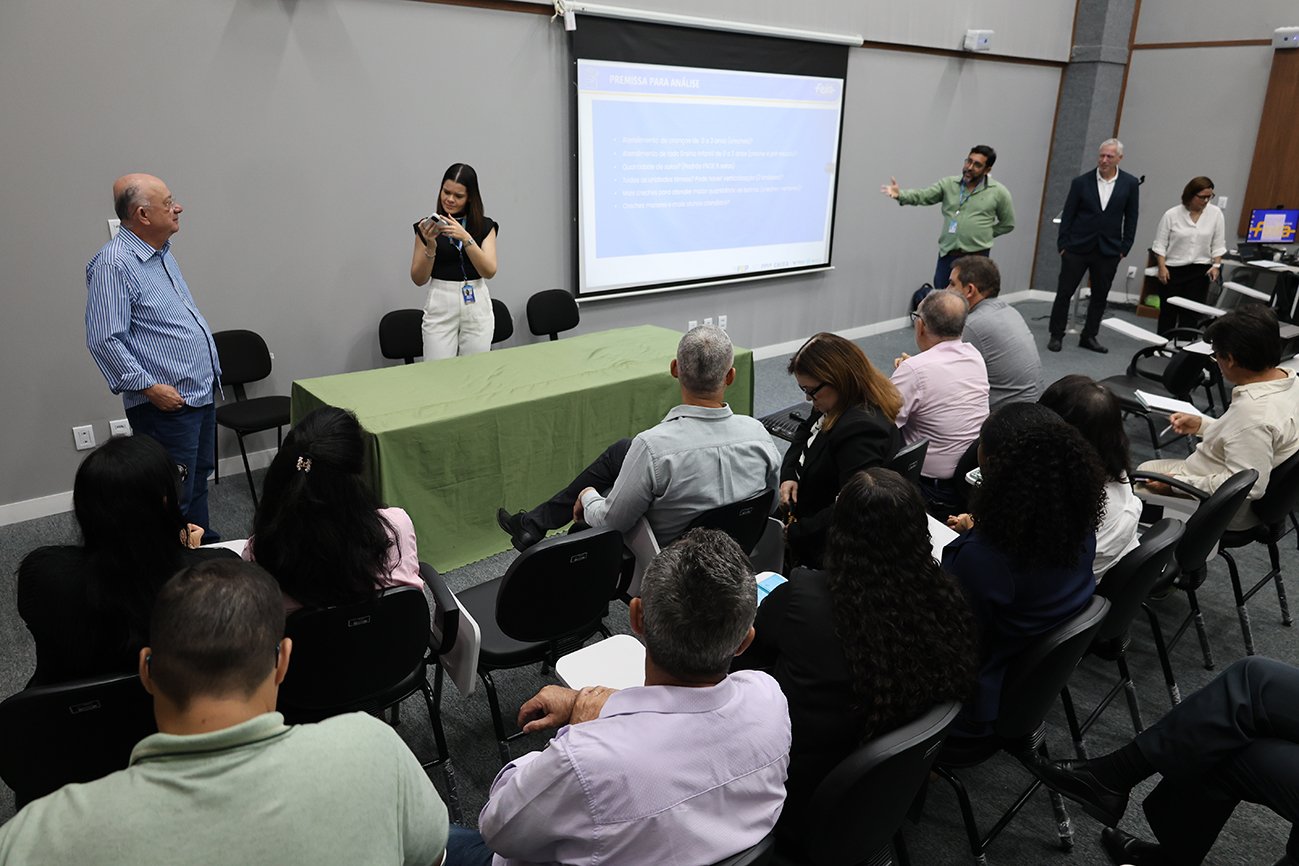 Equipe técnica da prefeitura analisando os documentos