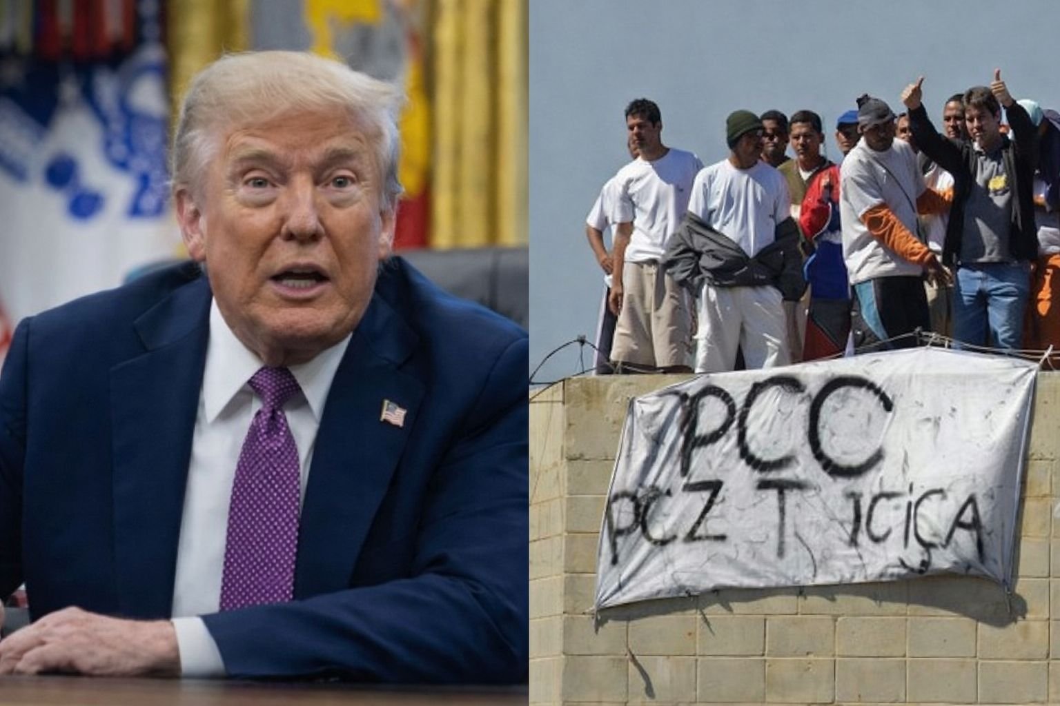 Logos do Comando Vermelho e PCC na mira dos EUA