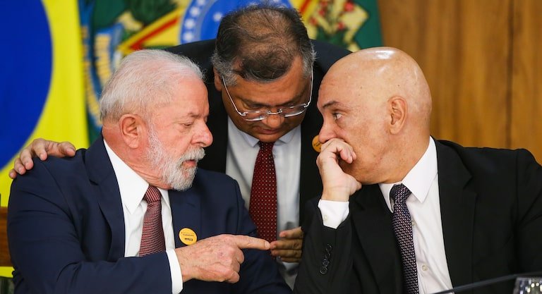 Lula, Flávio Dino e Alexandre de Moraes