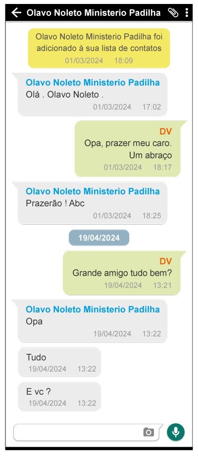 Primeira reprodução de conversas publicada pela Veja