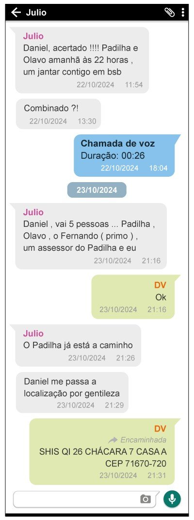 Terceira reprodução de conversas publicada pela Veja
