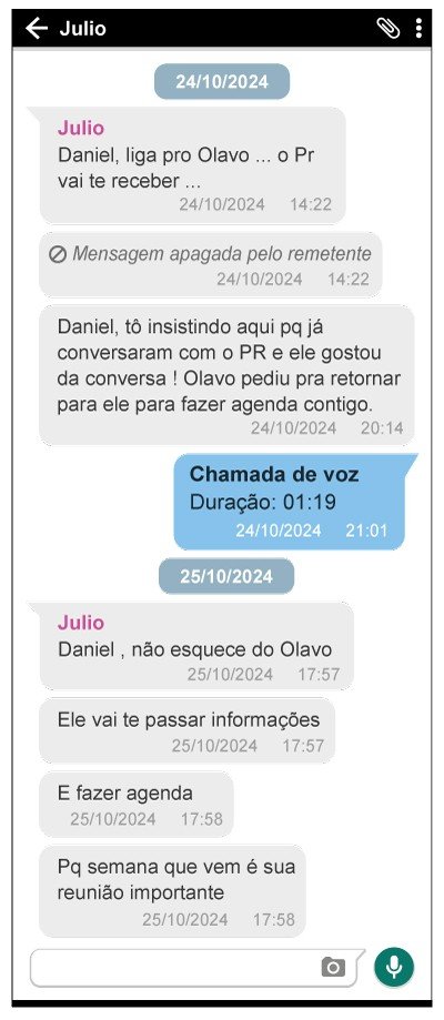 Quarta reprodução de conversas publicada pela Veja