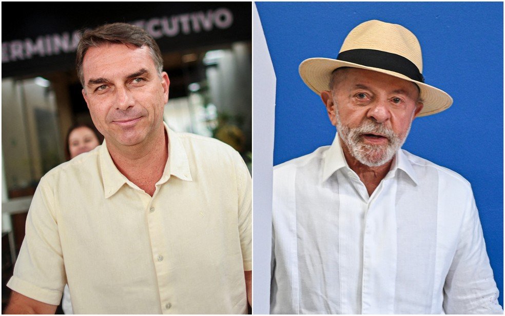 Lula e Flávio Bolsonaro